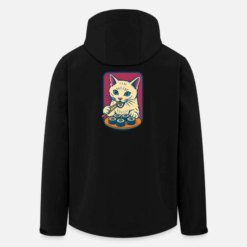 Skurrile Sushi-Katzenillustration - Recycelte Männer Softshell-Jacke von Stanley/Stella - Schwarz
