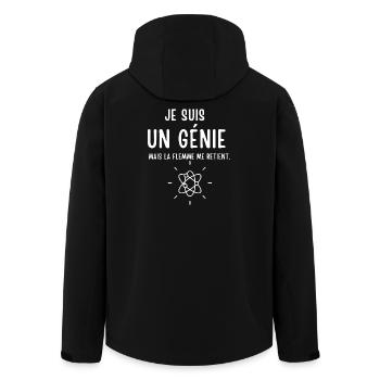 Ich bin ein Genie, aber Faulheit hält mich zurück - Recycelte Männer Softshell-Jacke von Stanley/Stella - Schwarz - Hinten - AI Model Male 185 light (185cm)