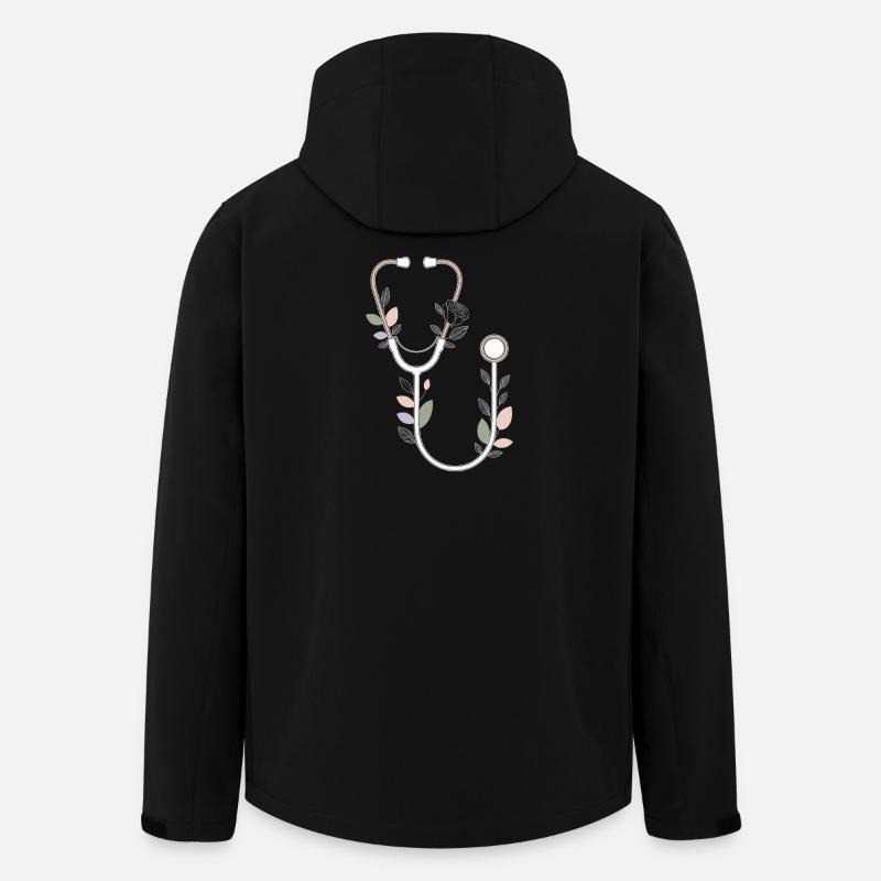 Conception de stéthoscope floral - Veste softshell homme en polyester recyclé Stanley/Stella - noir