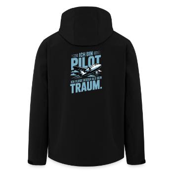 Idée cadeau pilote - Veste softshell homme en polyester recyclé Stanley/Stella - noir - Dos - AI Model Male 185 light (185cm)
