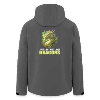 Drachen Drache - Recycelte Männer Softshell-Jacke von Stanley/Stella - Schwarz - Hinten - AI Model Male 185 light (185cm)