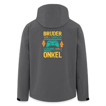Ich Werde Onkel 2026 Laden Schwangerschaft Geburt - Recycelte Männer Softshell-Jacke von Stanley/Stella - Schwarz - Hinten - AI Model Male 185 light (185cm)