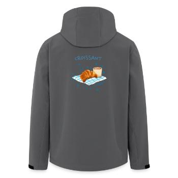 Croissant Blau Dessin Rétro - Veste softshell homme en polyester recyclé Stanley/Stella - noir - Dos - AI Model Male 185 light (185cm)