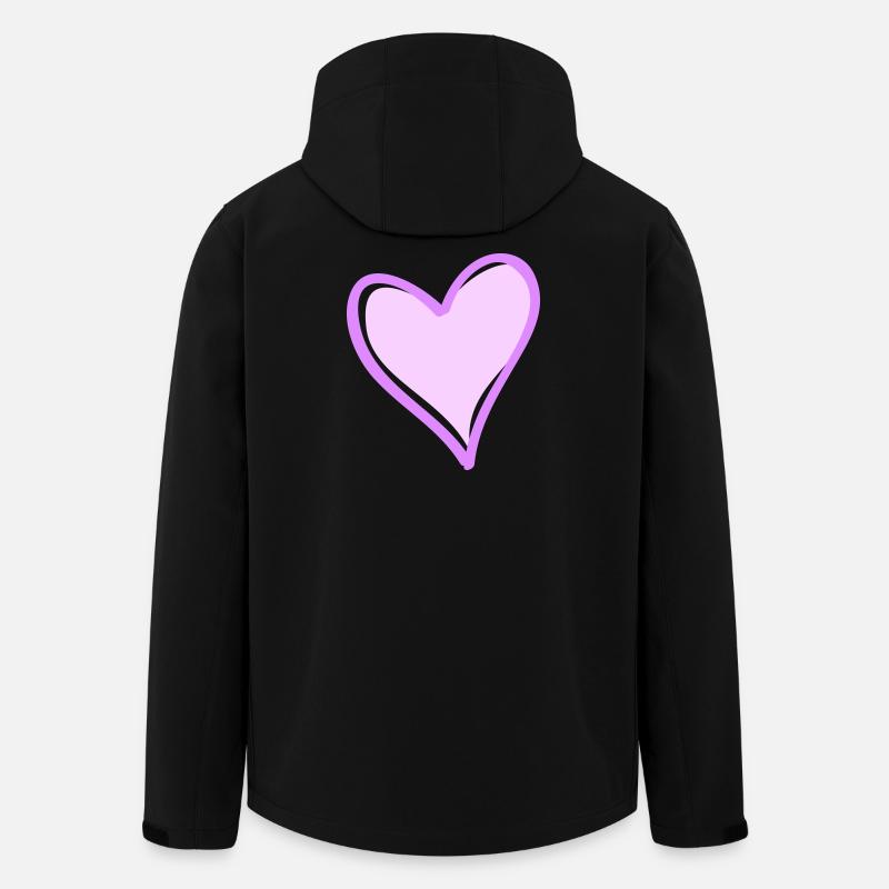 Purple Heart with Black Outline - Men’s Recycled Softshell Jacket by Stanley/Stella - black