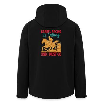 Barrel Racing Call to Action Design - Men’s Recycled Softshell Jacket by Stanley/Stella - black - Back - AI Model Male 185 light (185cm)