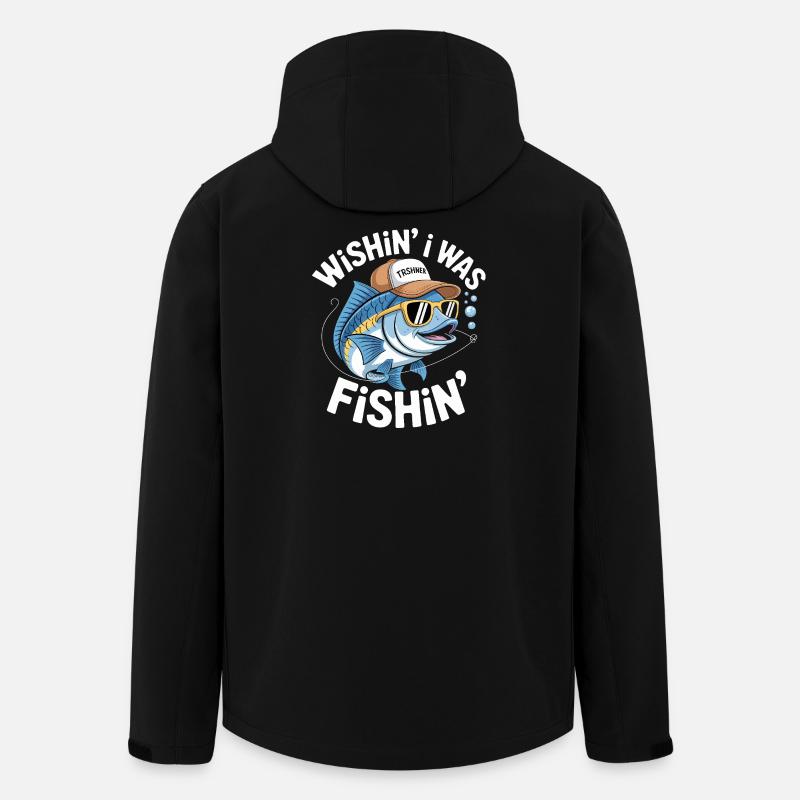 Humorvoller Fisch mit Surf-Accessoires - Recycelte Männer Softshell-Jacke von Stanley/Stella - Schwarz