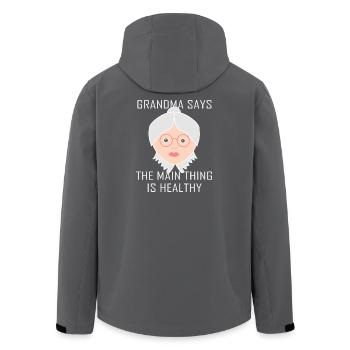 Oma - Recycelte Männer Softshell-Jacke von Stanley/Stella - Anthrazit - Hinten - AI Model Male 185 light (185cm)