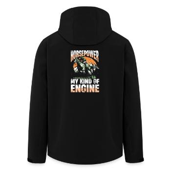  Horsepower My Kind Of Engine Reiter Pferdeliebe - Recycelte Männer Softshell-Jacke von Stanley/Stella - Schwarz - Hinten - AI Model Male 185 light (185cm)