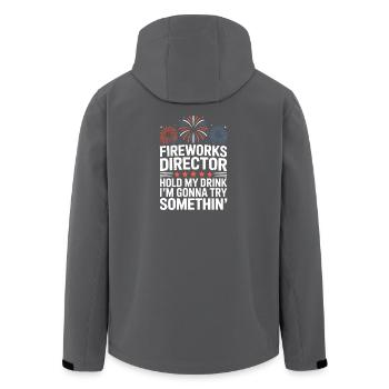 Fireworks Director Funny Hold My Drink 4th Of July - Recycelte Männer Softshell-Jacke von Stanley/Stella - Anthrazit - Hinten - AI Model Male 185 light (185cm)