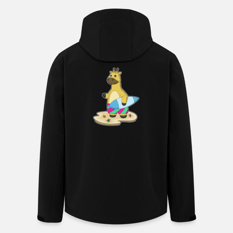 Giraffe Strand Surfbrett Sommer - Recycelte Männer Softshell-Jacke von Stanley/Stella - Schwarz
