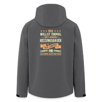 Chauffagiste Plombier Plombier de construction chauffage - Veste softshell homme en polyester recyclé Stanley/Stella - noir - Dos - AI Model Male 185 light (185cm)