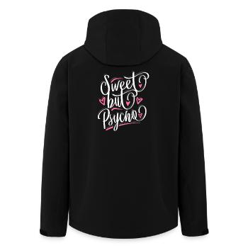 Sweet but Psycho - Suess aber Verrückt - Spruch - Recycelte Männer Softshell-Jacke von Stanley/Stella - Schwarz - Hinten - AI Model Male 185 light (185cm)