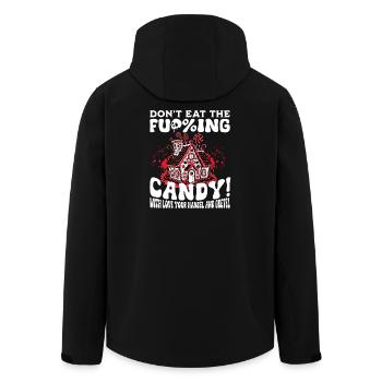 Lebkuchenhaus mit Zuckerstangen und Slogans - Recycelte Männer Softshell-Jacke von Stanley/Stella - Schwarz - Hinten - AI Model Male 185 light (185cm)