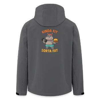 Kinda Fit Sorta Fat Funny Gym Cute Hippo Retro - Recycelte Männer Softshell-Jacke von Stanley/Stella - Schwarz - Hinten - AI Model Male 185 light (185cm)