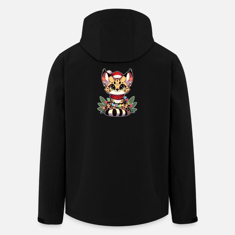 Fées de Noël Chat de Serval - Veste softshell homme en polyester recyclé Stanley/Stella - noir