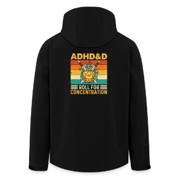 TDAH et D : un jeu de rôle amusant pour se concentrer - Veste softshell homme en polyester recyclé Stanley/Stella - noir - Dos - AI Model Male 185 light (185cm)