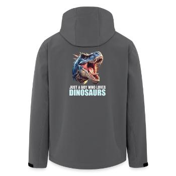 Dino Dinosaur Dinosaur - Men’s Recycled Softshell Jacket by Stanley/Stella - black - Back - AI Model Male 185 light (185cm)
