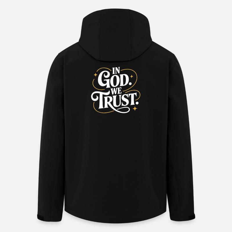 In God We Trust Design - Men’s Recycled Softshell Jacket by Stanley/Stella - black