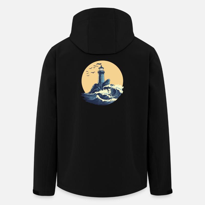 Phare sur une mer agitée - Veste softshell homme en polyester recyclé Stanley/Stella - noir