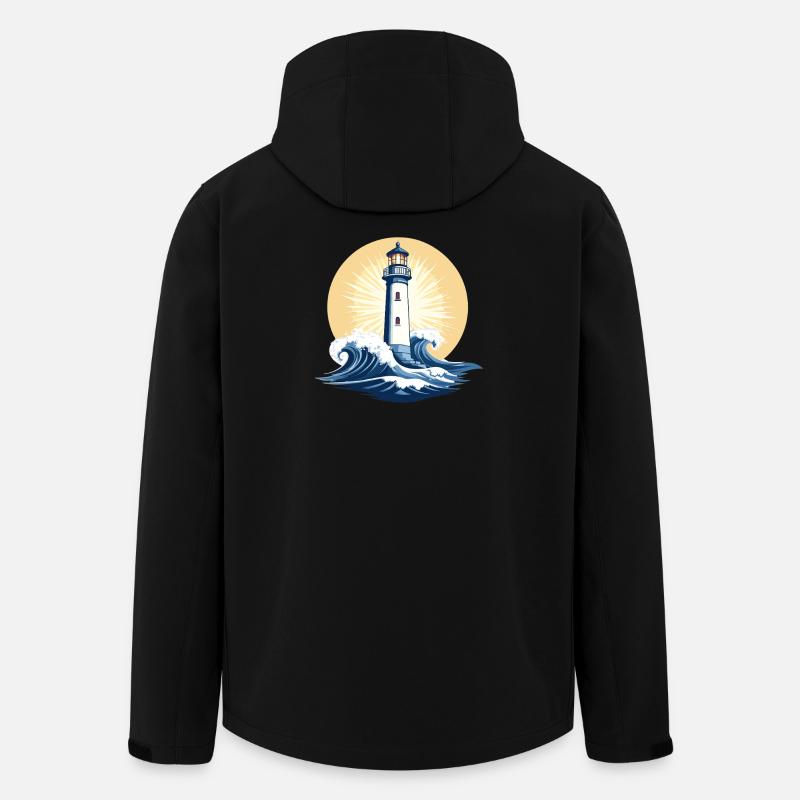Phare au lever du soleil - Veste softshell homme en polyester recyclé Stanley/Stella - noir