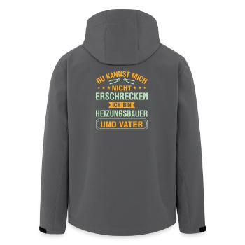 Chauffagiste Plombier Plombier de construction chauffage - Veste softshell homme en polyester recyclé Stanley/Stella - noir - Dos - AI Model Male 185 light (185cm)
