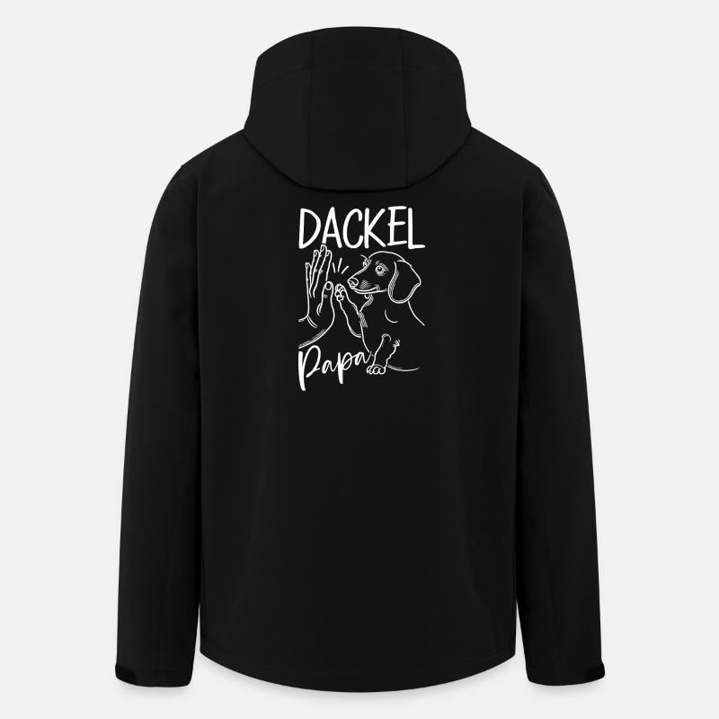 Dackel Papa Hund Motiv Lustig Vatertag Teckel - Recycelte Männer Softshell-Jacke von Stanley/Stella - Schwarz
