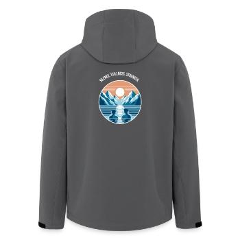 Eisbaden mit Bergpanorama Regenration Wellness  - Recycelte Männer Softshell-Jacke von Stanley/Stella - Anthrazit - Hinten - AI Model Male 185 light (185cm)