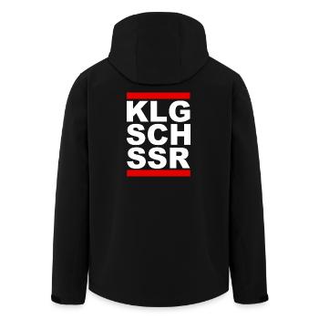 KLGSCHSSR - Klugscheisser - Besserwisser - Recycelte Männer Softshell-Jacke von Stanley/Stella - Schwarz - Hinten - AI Model Male 185 light (185cm)