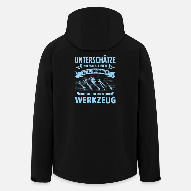 Chauffagiste Plombier Plombier de construction chauffage - Veste softshell homme en polyester recyclé Stanley/Stella - noir