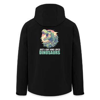 Dino Dinosaure Dinosaure - Veste softshell homme en polyester recyclé Stanley/Stella - noir - Dos - AI Model Male 185 light (185cm)
