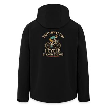 That's what I do I ride a bike and know Din - Men’s Recycled Softshell Jacket by Stanley/Stella - black - Back - AI Model Male 185 light (185cm)