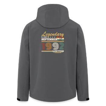Septembre 1992 Vintage Cadeau Anniversaire - Veste softshell homme en polyester recyclé Stanley/Stella - charbon - Dos - AI Model Male 185 light (185cm)