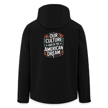Notre culture fait partie du rêve américain hispanique - Veste softshell homme en polyester recyclé Stanley/Stella - noir - Dos - AI Model Male 185 light (185cm)