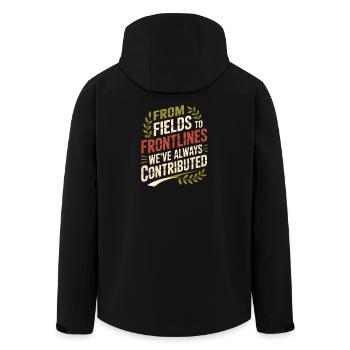 Mois du patrimoine hispanique : des champs aux lignes de front - Veste softshell homme en polyester recyclé Stanley/Stella - noir - Dos - AI Model Male 185 light (185cm)