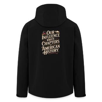 A écrit des chapitres de l'histoire américaine hispanique - Veste softshell homme en polyester recyclé Stanley/Stella - noir - Dos - AI Model Male 185 light (185cm)
