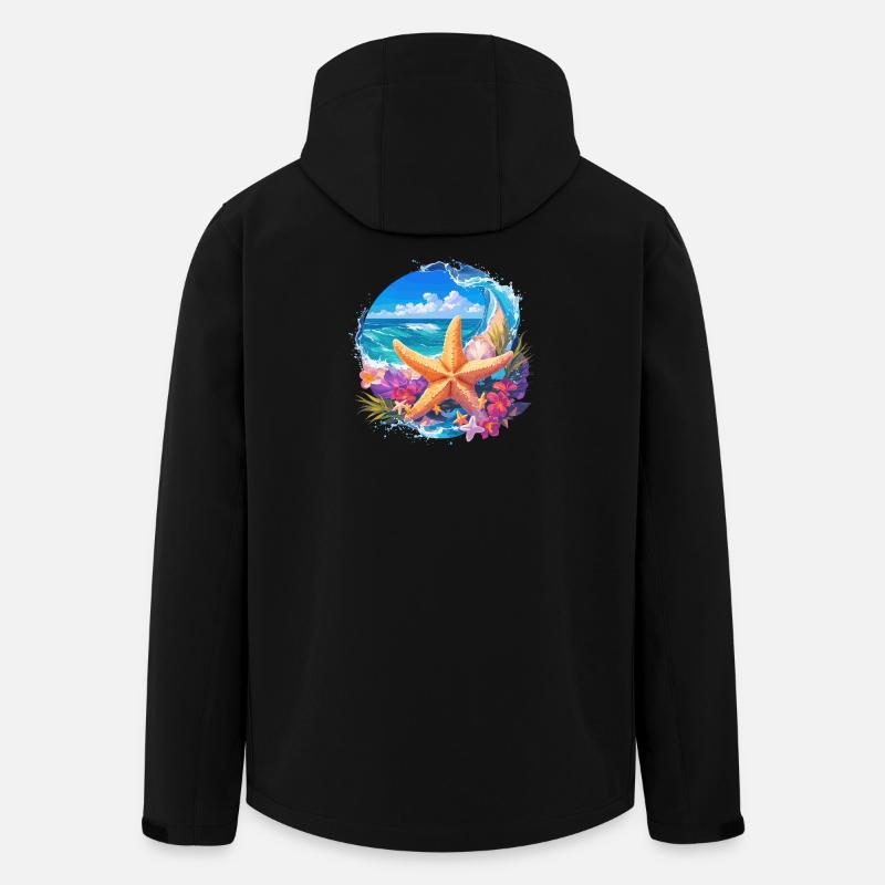 Seesterne Seestern - Recycelte Männer Softshell-Jacke von Stanley/Stella - Schwarz