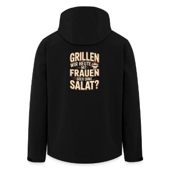 Grillen Wir Heute Mit Frauen Oder Ohne Salat? - Recycelte Männer Softshell-Jacke von Stanley/Stella - Schwarz - Hinten - AI Model Male 185 light (185cm)