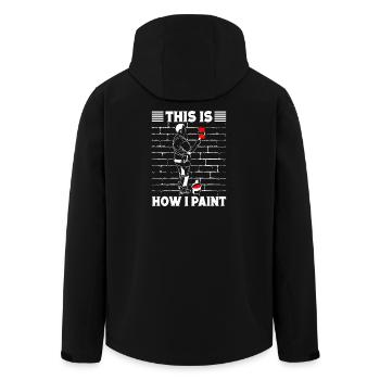House Painter Hilarious Designs Unique Gifts - Men’s Recycled Softshell Jacket by Stanley/Stella - black - Back - AI Model Male 185 light (185cm)