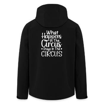 Cirque graphique Ce qui se passe dans le cirque reste - Veste softshell homme en polyester recyclé Stanley/Stella - noir - Dos - AI Model Male 185 light (185cm)