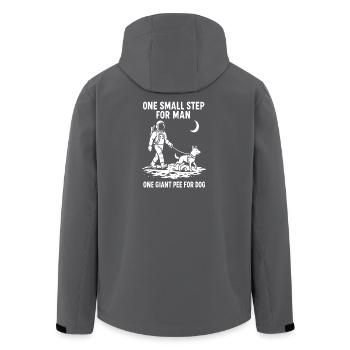 Space adventure with dog and astronaut - Men’s Recycled Softshell Jacket by Stanley/Stella - black - Back - AI Model Male 185 light (185cm)