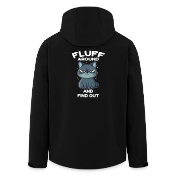 Peluche autour et découvre le chat - Veste softshell homme en polyester recyclé Stanley/Stella - noir - Dos - AI Model Male 185 light (185cm)