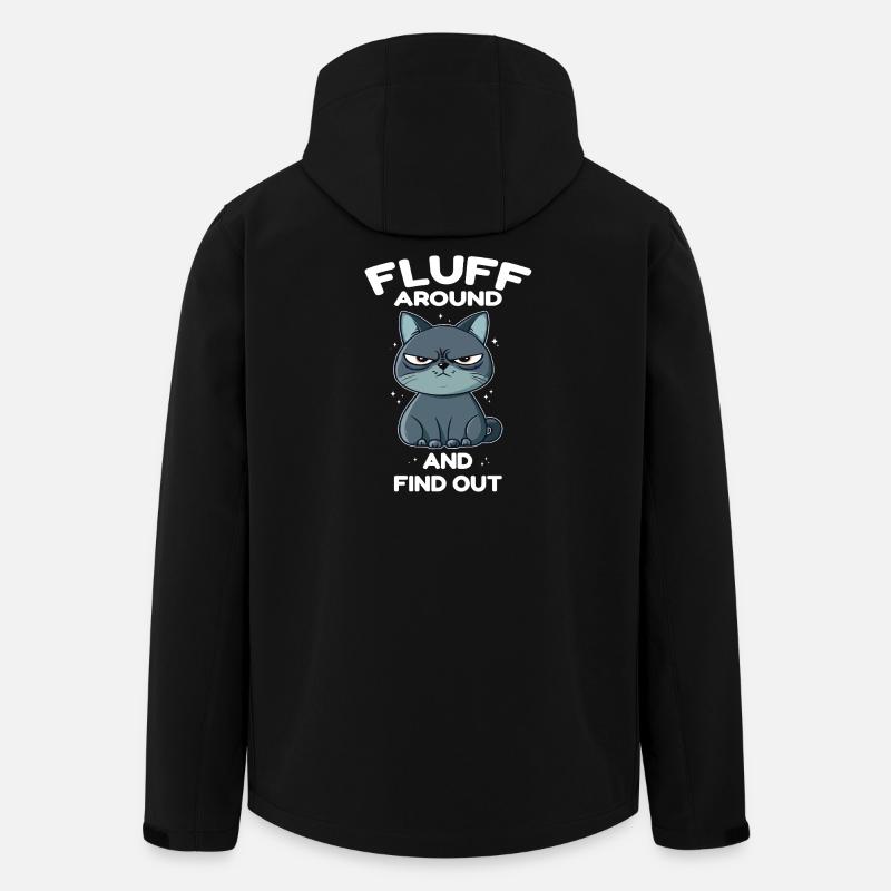 Fluff around and find out Katze - Recycelte Männer Softshell-Jacke von Stanley/Stella - Schwarz