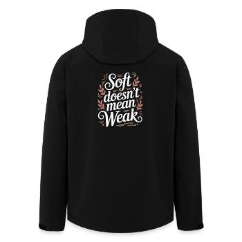 Soft Doesn’t Mean Weak Women Empowerment Women's - Recycelte Männer Softshell-Jacke von Stanley/Stella - Schwarz - Hinten - AI Model Male 185 light (185cm)
