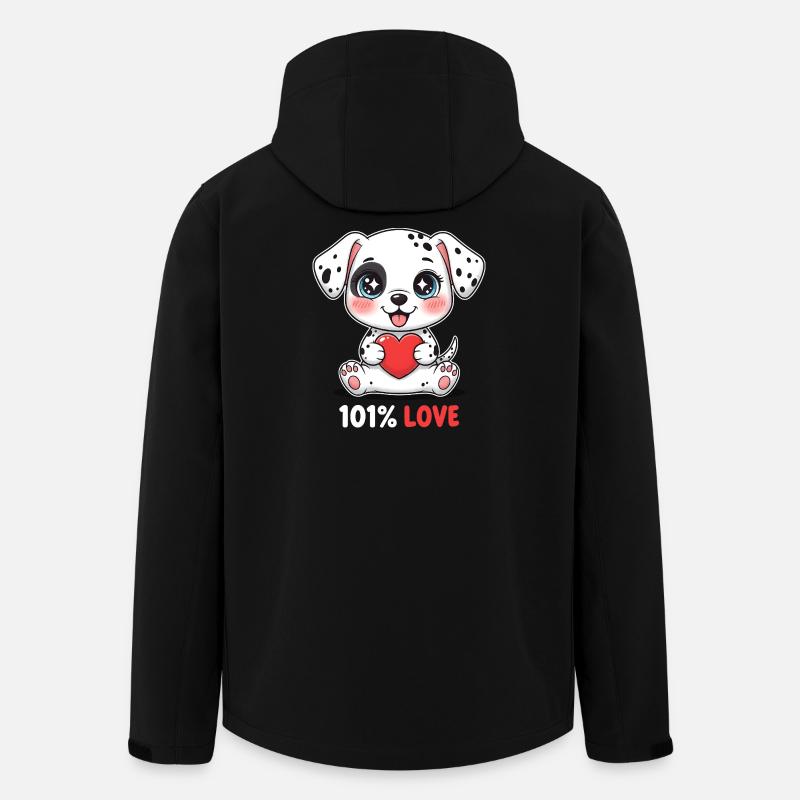 101 % Amour Chiot Dalmatien - Veste softshell homme en polyester recyclé Stanley/Stella - noir