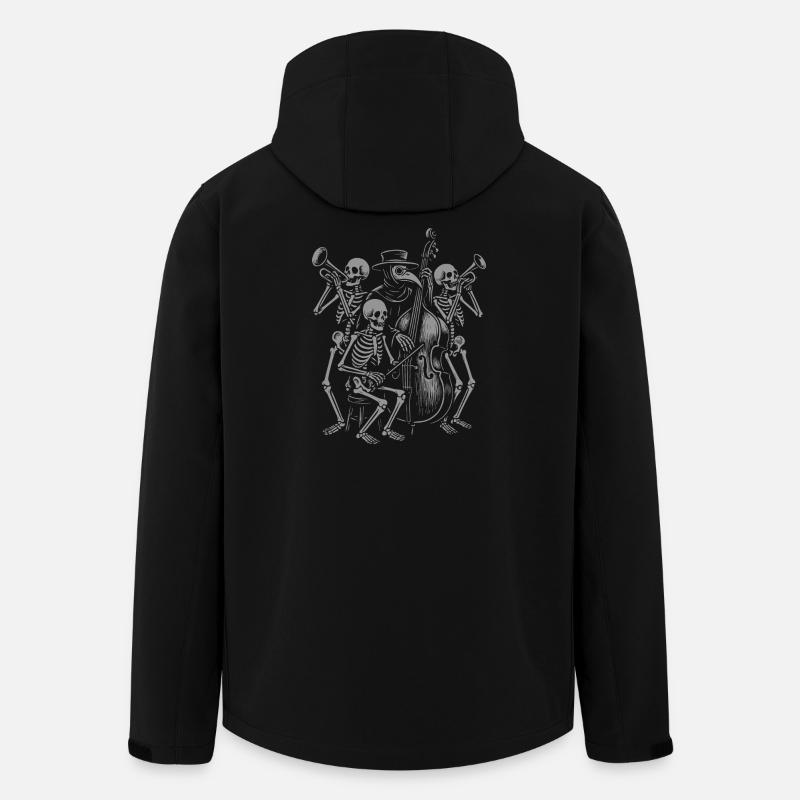 Gruseliges Skelett-Jazz-Ensemble - Recycelte Männer Softshell-Jacke von Stanley/Stella - Schwarz