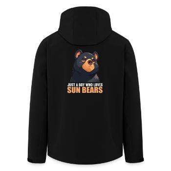 Sun Bear Malaienbär - Recycelte Männer Softshell-Jacke von Stanley/Stella - Schwarz - Hinten - AI Model Male 185 light (185cm)