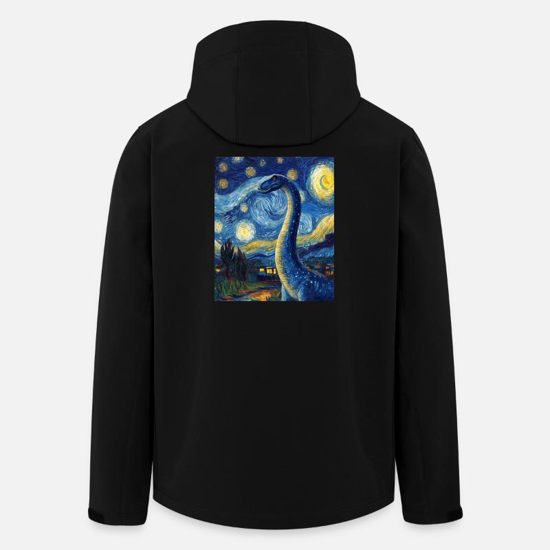 Brachiosaurus Dino Van Gogh Style Starry - Men’s Recycled Softshell Jacket by Stanley/Stella - black