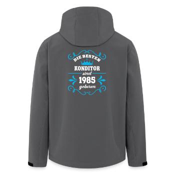 Birthday 1985 Pastry Chef Colleague Pastry Shop Geb - Men’s Recycled Softshell Jacket by Stanley/Stella - anthracite - Back - AI Model Male 185 light (185cm)