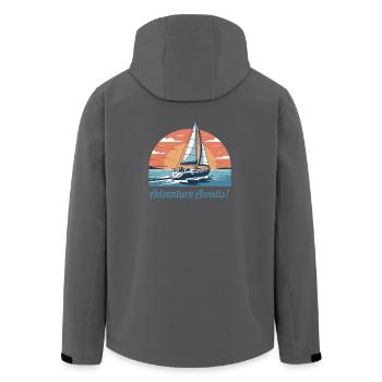 Sonnenuntergang Segeln Abenteuer Illustration - Recycelte Männer Softshell-Jacke von Stanley/Stella - Schwarz - Hinten - AI Model Male 185 light (185cm)