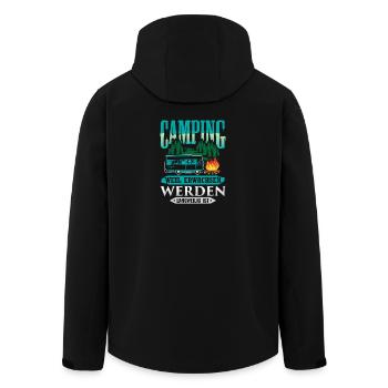 Camper Camping Wohnwagen Spruch - Recycelte Männer Softshell-Jacke von Stanley/Stella - Schwarz - Hinten - AI Model Male 185 light (185cm)